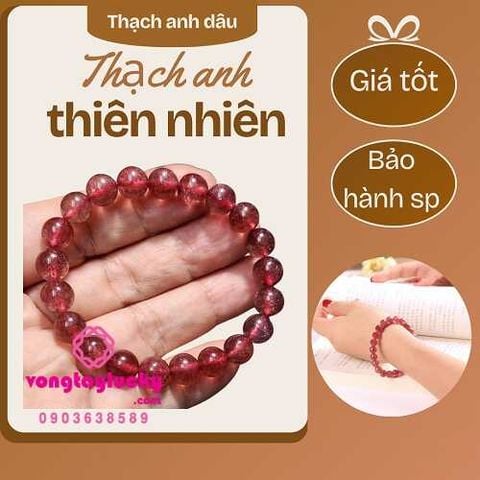 Vòng thạch anh dâu tây đỏ 7li, 8li