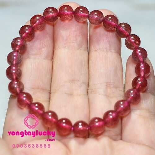 Vòng thạch anh dâu tây đỏ 7li, 8li