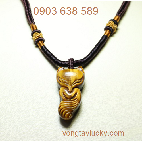 dây cổ hồ ly đá mắt hổ, hồ ly đá tự nhiên, mặt dây chuyền hồ ly, đá hồ ly mệnh kim, đá hồ ly mệnh thổ