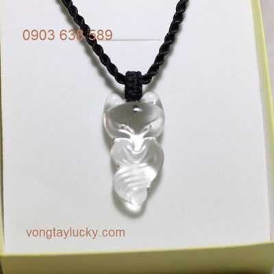 Dây cổ đá hồ ly màu tím và màu trắng