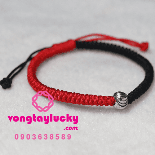 Vòng tay phối phụ kiện bi xoắn bạc Thái tết chỉ 2 màu cân bằng âm dương ngũ hành độc đáo