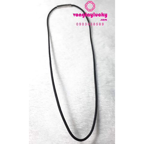 dây cổ vải dù Thái Lan, dây cổ, dây cổ khóa bấm inox Thái, dây đeo cổ inox Thái cao cấp, dây cổ màu đen, dây cổ đeo mặt đá