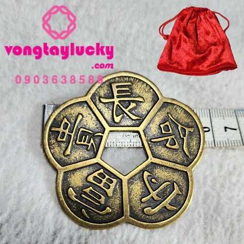 đồng xu hoa mai kim tiền, đồng xu hoa mai bỏ ví, đồng xu hoa mai phong thủy, đồng xu hoa mai, đồng xu hoa mai giữ lộc