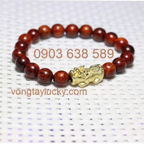 vòng tay gỗ sưa lâu năm 8li phối tỳ hưu may mắn tay nữ thật xinh