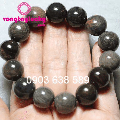 Vòng tay gỗ hoá thạch 14 li lâu năm