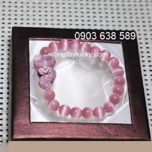 Vòng tay hồ ly đá mắt mèo hồng hay san hô đỏ 8li giảm giá chỉ có 150K/chiếc