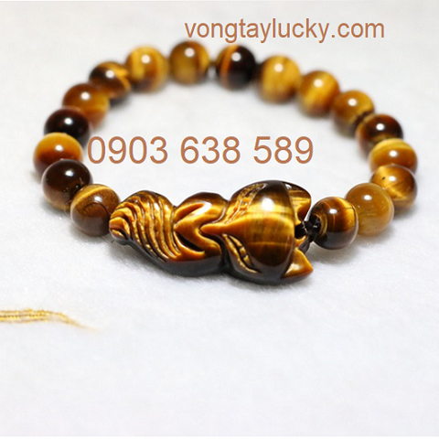 Mặt hồ ly đá mắt hổ vàng nâu tư nhiên hay vòng tay hồ ly đá mắt hổ
