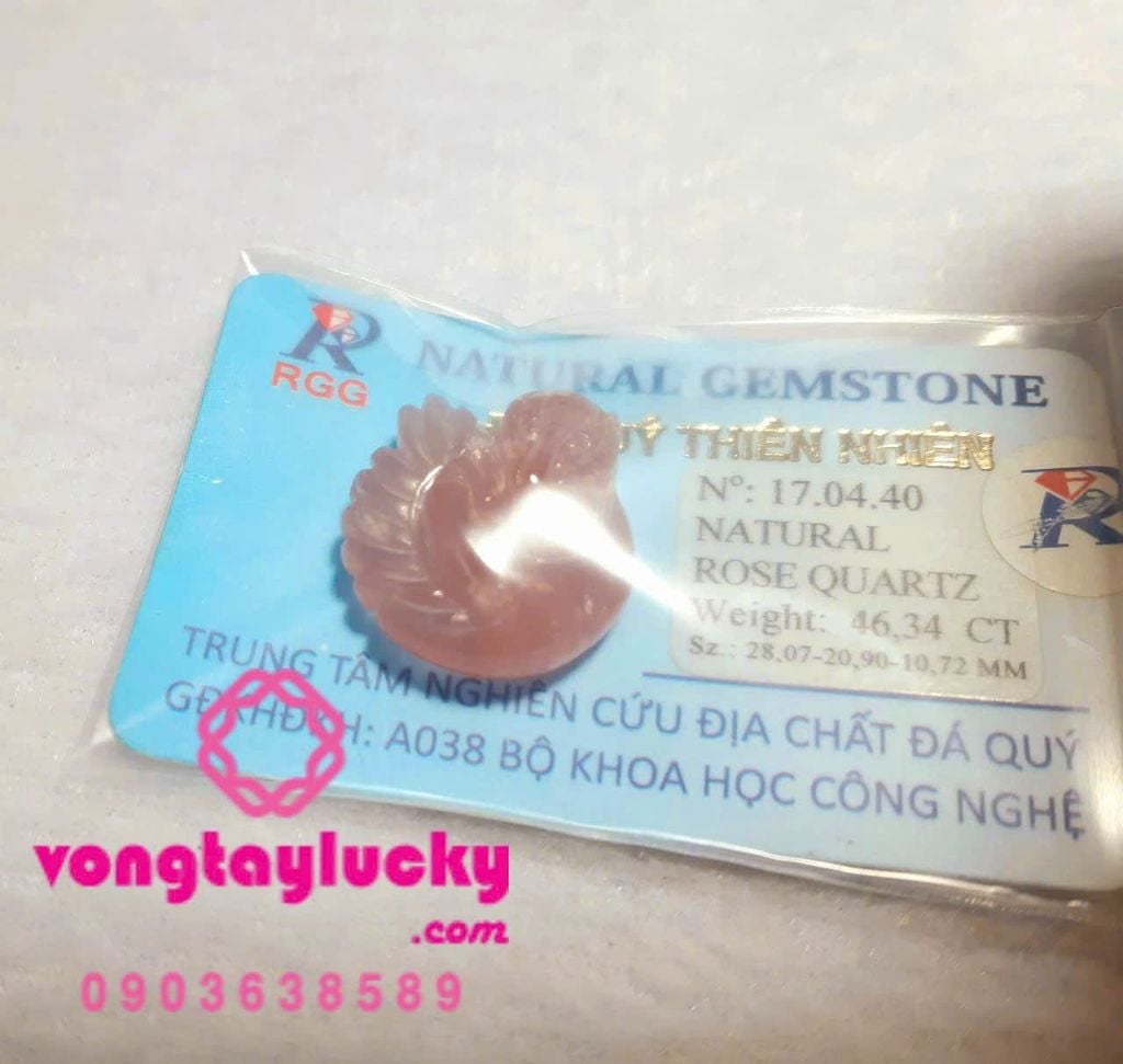 Mặt hồ ly thạch anh hồng Vip 5A