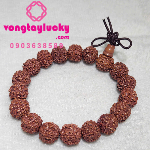 Chuỗi đeo tay bồ đề kim cang (Rudraksha) Tây tạng 12li 5 múi 18 hạt