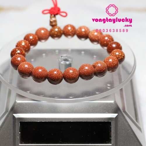 vòng tay đá kim sa 10li, vòng tay đá kim sa, vòng tay 18 hạt, vòng tay mệnh thổ, vòng tay nữ