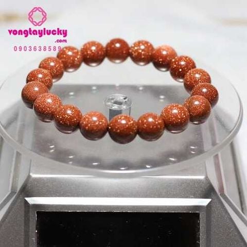 đá kim sa 10li, vòng tay đá kim sa, vòng tay 18 hạt, vòng tay mệnh thổ, vòng tay nữ