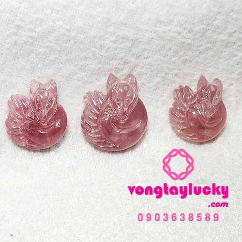 dây chuyền hồ ly, hồ ly thạch anh hồng, hồ ly  9 đuôi, hồ ly tình duyên, mua dây chuyền hồ ly ở đâu, hồ ly đá phong thủy