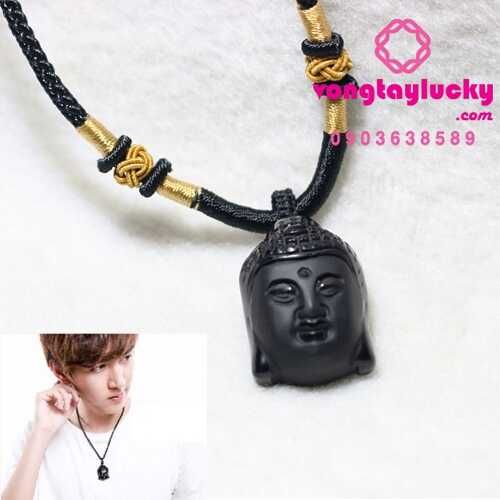 mặt đá đen, dây chuyền đeo cổ, mặt phật