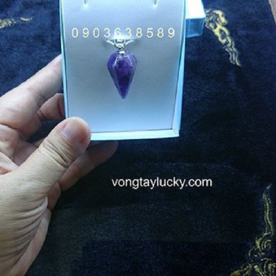 Mặt trụ dây chuyền thạch anh tím