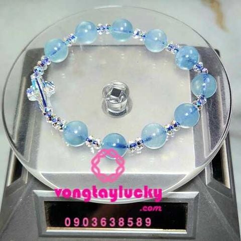 chuỗi mân côi, vòng tay công giáo, vòng tay đá aquamarine, vòng tay mệnh thủy, vòng tay mệnh mộc, vòng tay công giáo