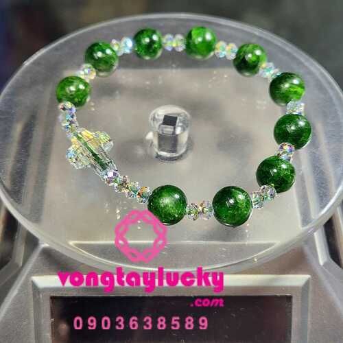 vòng tay công giáo, vòng mân côi Diopside, chuỗi mân côi Diopside xanh lá,vòng mân côi đá quý Diopside