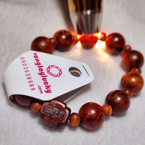 Chuỗi mân côi gỗ huyết long Nu 14li