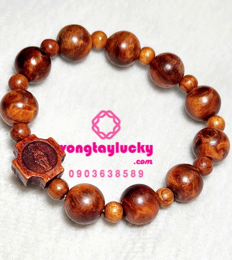 Chuỗi mân côi gỗ huyết long Nu 14li