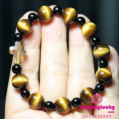 vòng tay công giáo, đá mắt hổ vàng nâu,vòng tay đá mắt hổ, chuỗi mân côi, trang sức công giáo,vongphongthuy, damathotựnhiên