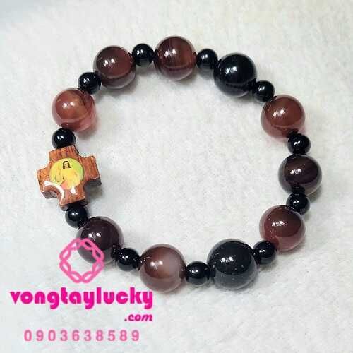 chuỗi mân côi đá mã não đỏ, vòng tay công giáo, trang sức công giáo, vòng tay mệnh hỏa, vòng tay mệnh thổ