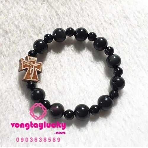 chuỗi mân côi đá obsidian, chuỗi mân côi đá núi lửa, chuỗi mân côi obsidian, chuỗi mân côi obsidian 10li, chuỗi mân côi nữ