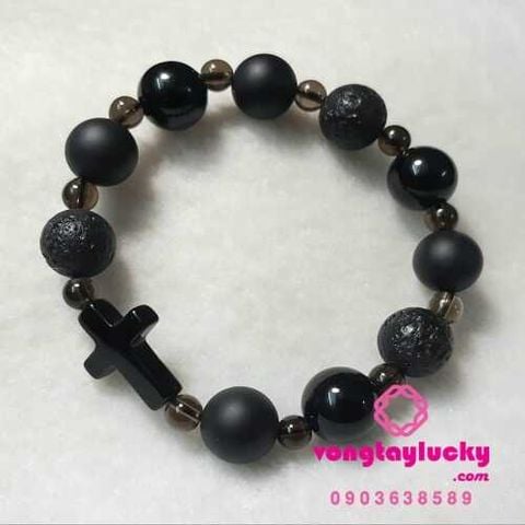 Chuỗi mân côi mệnh thủy 3 loại đá 10li và 12li