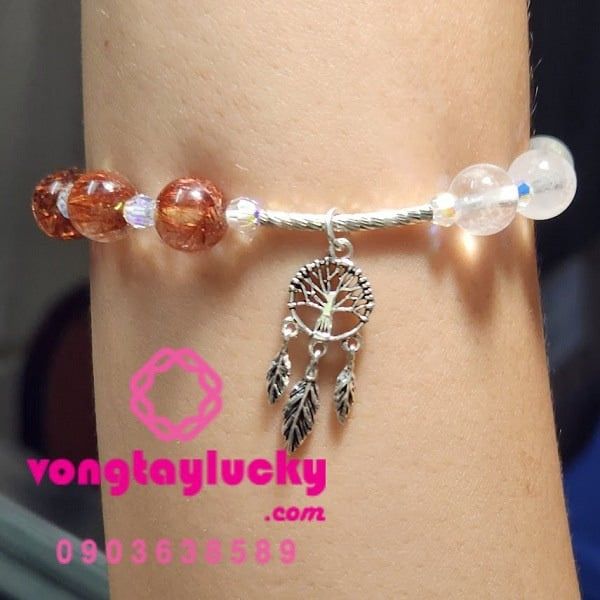 chuỗi mân côi thạch anh tóc đỏ, vòng tay thạch anh tóc đỏ, vòng tay thạch anh tóc nâu đỏ, thạch anh tóc đỏ thiên nhiên