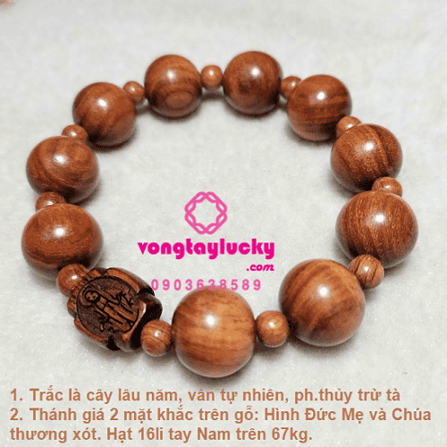 Chuỗi mân côi gỗ trắc 16li