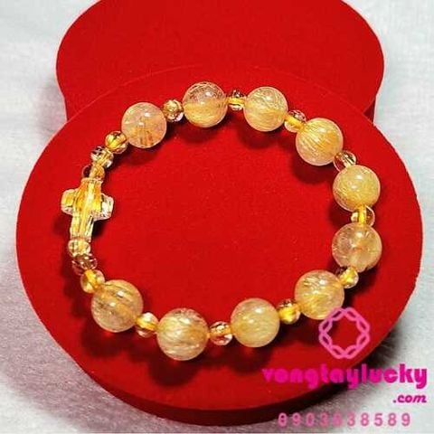 chuỗi mân côi,chuỗi mân côi đá thạch anh, chuỗi mân côi mệnh kim, chuỗi mân côi thạch anh tóc vàng, vòng tay mệnh kim