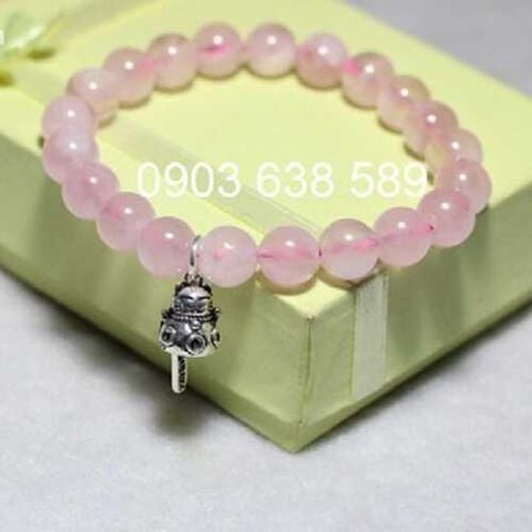 lắc tay, thạch anh hồng đá tự nhiên,vòng phong thủy, vòng tay tài lộc, vòng tay đẹp, vòng tay mèo may mắn, vòng tay mèo Nhật