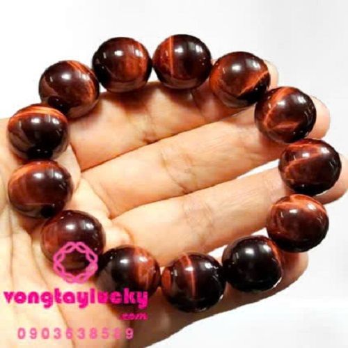 vòng tay đá mắt hổ đỏ, vòng tay đá mắt hổ tự nhiên, vòng tay phong thủy, vòng tay nam, vòng tay mệnh hỏa, vòng đá mắt hổ 16li