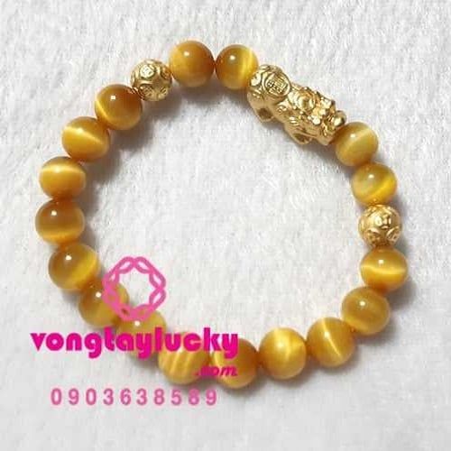 vòng tay đá mắt hổ vàng, đeo vòng tay đá mắt hổ vàng có tác dung gì, vì sao nên đeo vòng tay tỳ hưu đá ắt hổ, vòng tay nam nữ