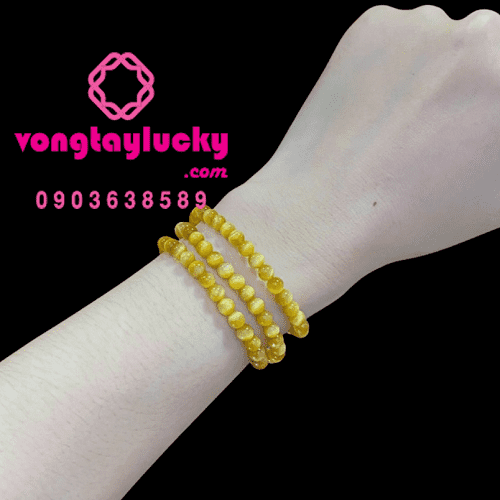 Chuỗi quấn tay 3 vòng đá mắt hổ vàng 6li