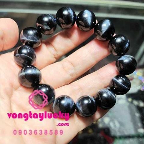 vòng tay đá mắt hổ, đá mắt hổ xanh dương đen, vòng tay mệnh thủy, đá mắt hổ xanh đen 8li, vòng tay Nam, vỏng tay mệnh thủy