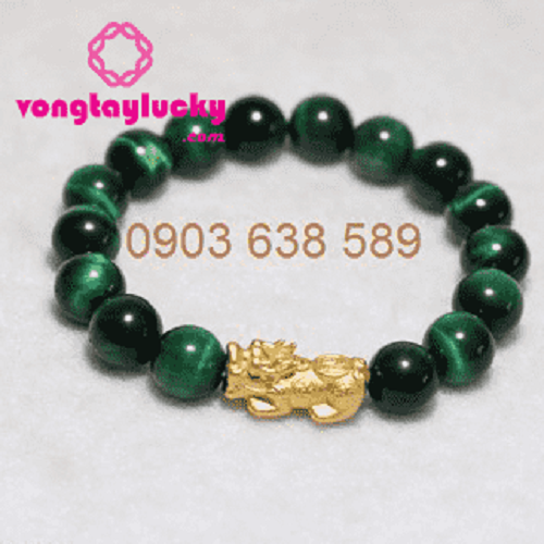 vòng tay đá mắt hổ xanh lục, vòng tay phong thủy, vòng tay mệnh mộc, vòng tay mệnh hỏa