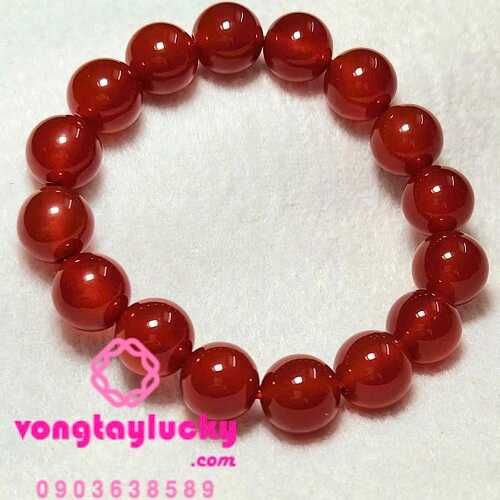 Vòng tay mã não đỏ đẹp 12 li thiên nhiên hợp mệnh hỏa và mệnh thổ: