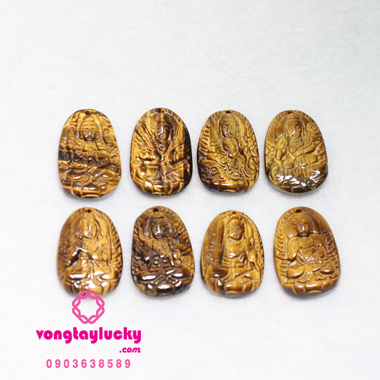 Phật bản mệnh đá mắt hổ tự nhiên 2.5 x1.5 cm