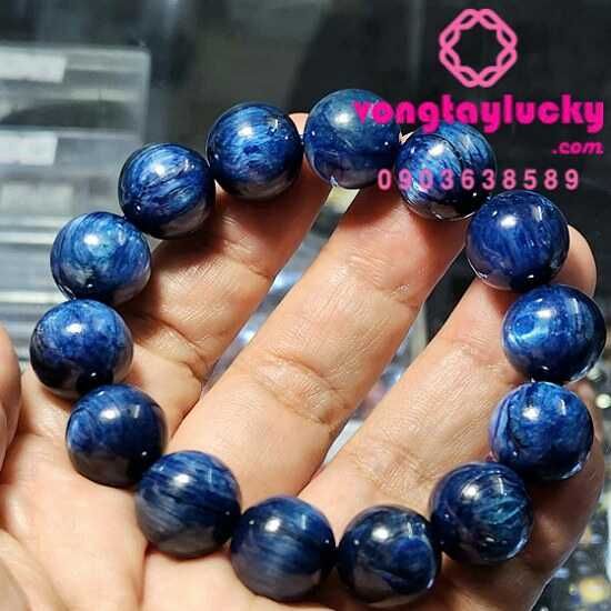 Vòng tay đá Sapphier nước 13li-14li thiên nhiên Vip 5A cho Nam