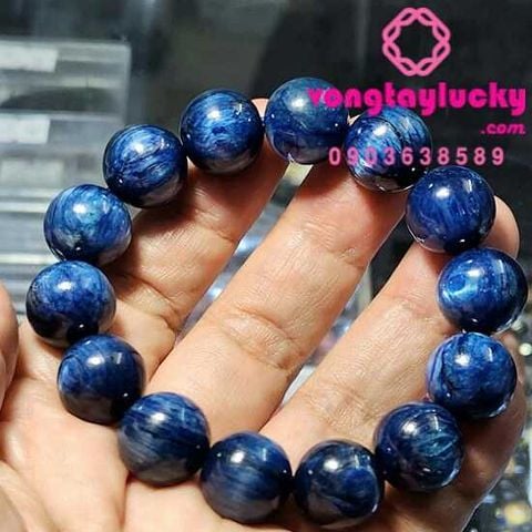 Vòng tay đá Sapphier nước 13li-14li thiên nhiên Vip 5A cho Nam