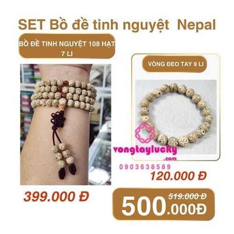 Chuỗi hạt bồ đề tinh nguyệt Nepal(Tây tạng) 6li -7li-9li 108 hạt