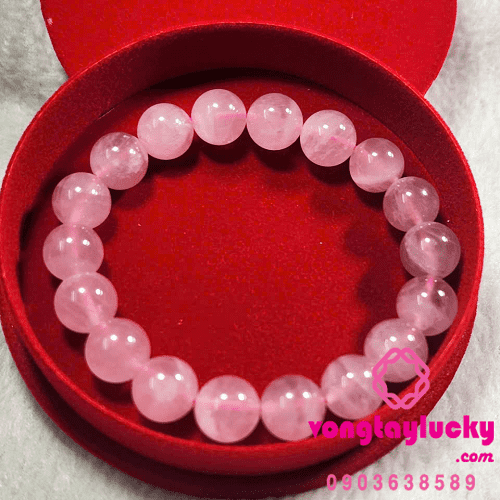vòng tay thạch anh hồng, thạch anh hồng thiên nhiên, thạch anh hồng 10li, vòng tay mệnh hỏa, thạch anh hồng cao cấp