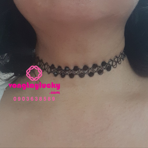 Vòng cổ tatoo đính đá (mẫu 1) đính thánh giá (mẫu 2)