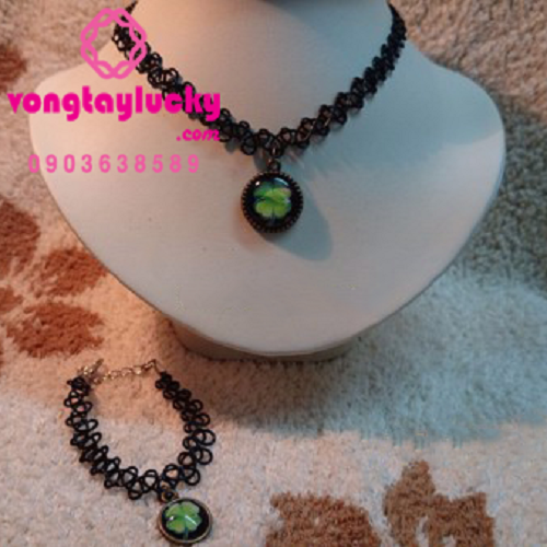 Set Tatoo cỏ 4 lá vòng tay dây cổ chỉ có 120K