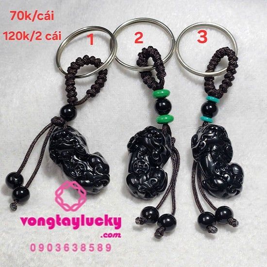 MÓc khóa tỳ hưu đen 3x1.5cm hay 2.5x1.5cm