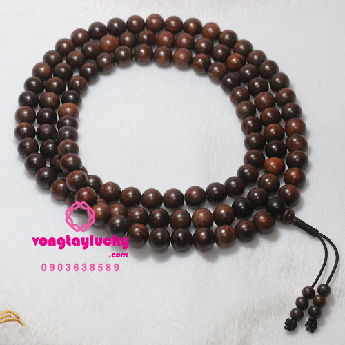 chuỗi đeo cổ, chuỗi 108 hạt gỗ trắc, chuỗi hạt Phật giáo, chuỗi 108, vòng tay gỗ trắc, chuỗi niệm phật, tràng hạt 108