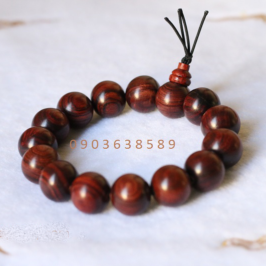 Vòng tay gỗ trắc đẹp tự nhiên 14li-16li đeo tay nam