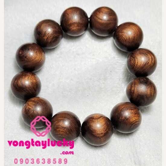 Vòng đeo tay gỗ trắc vân xoắn tự nhiên 20li cao cấp Vip