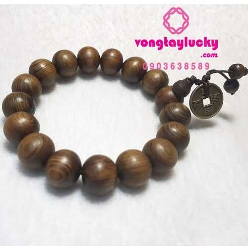vòng tay may mắn, gỗ thủy tùng hợp mệnh gì?, tác dụng của gỗ thủy tùng, gỗ thủy tùng đính đồng xu, gỗ thủy tùng đeo tay