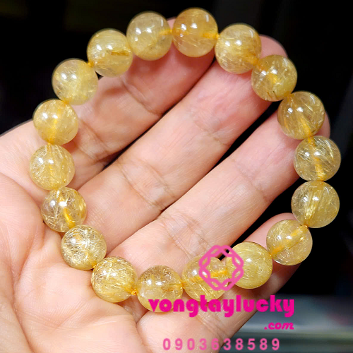 vòng tay thạch anh tóc vàng, vòng tay phong thủy, vòng tay mệnh kim, vòng tay nữ