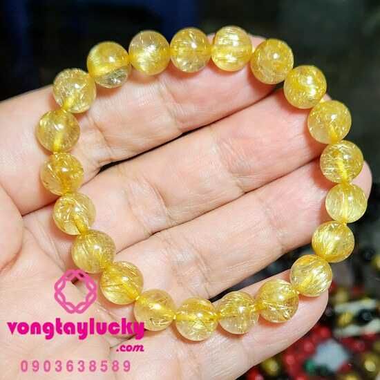 vòng tay thạch anh tóc vàng, vòng tay phong thủy, vòng tay mệnh kim, vòng tay nữ